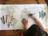 Mapa Mundi para Pintar | Canvas Seda 100x55 cm | Mapas del Sur