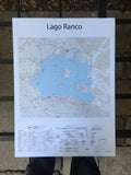 Mapa IGM Lago Ranco sin marco, cartografía oficial con batimetría y detalle costero