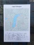 Mapa IGM Lago Caburgua sin marco, cartografía oficial con detalle del lago y curvas de nivel