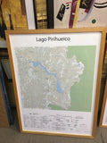 Mapa Lago Pirihueico IGM marco madera