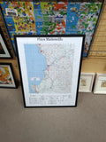 Mapa Playa Maitencillo con marco negro, cartografía IGM de la costa de Maitencillo y Cachagua