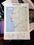 Mapa IGM Playa Zapallar 55x80 cm sin marco, cartografía oficial con detalle de la costa y bahía de Zapallar
