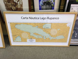 Carta Náutica Lago Rupanco enmarcada en marco de madera – Mapas del Sur