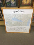 Mapa IGM Lago Colico enmarcado en marco de madera – Mapas del Sur