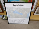 Mapa IGM Lago Colico enmarcado en marco negro – Mapas del Sur