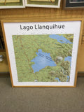 Mapa IGM Lago Llanquihue enmarcado en marco de madera – Mapas del Sur