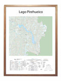 Lago Pirihueico IGM 73x100 cm | Mapa IGM | Con o sin marco | Mapas del Sur