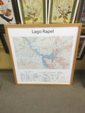 Mapa IGM Lago Rapel enmarcado en marco madera – Mapas del Sur