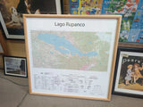 Mapa IGM Lago Rupanco enmarcado en marco madera – Mapas del Sur