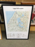 Mapa IGM Lago Vichuquén enmarcado en marco negro – Mapas del Sur