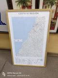 Mapa Costa VI Región IGM con marco de madera | Mapas del Sur Chile