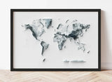 Mapa Mundi alturas 3d | Con o sin marco | Mapas 3d | Mapas del Sur