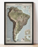 Mapa Sudamérica Relieve | South America | Con marco | Mapas del Sur
